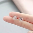 thumbnail image 3 of Silvery Snowflake Earrings for Women Simple Minimalist Jewelry for Daily Casual Formal Occasions Birthday Gift, 3 of 6