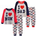 thumbnail image 4 of WIBACKER Boy Girl's Long Sleeve Cotton Pajamas Set 2-7T Kid Letter Long Sleeve Tops and Pants Sleepwear, 4 of 6