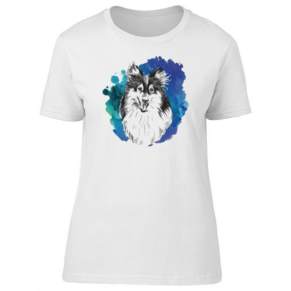 Wastercolor Collie Sketch T-Shirt Women -Image by Shutterstock, Female Large