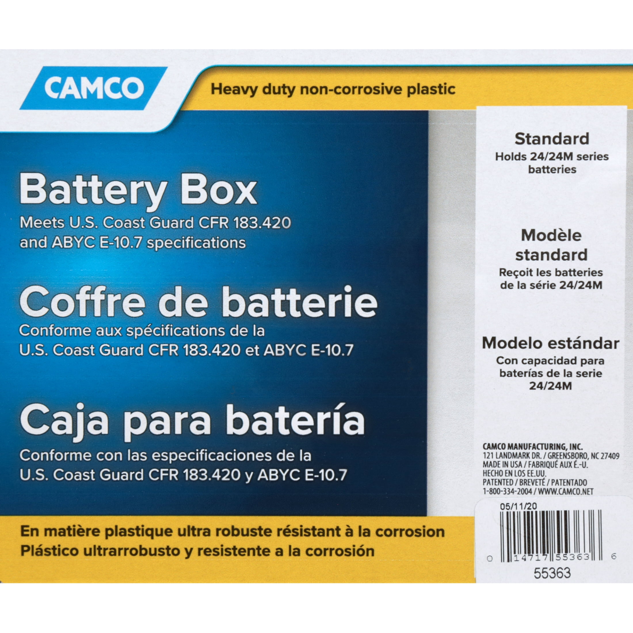 Group 24 Camco 55363 Standard Battery Box 