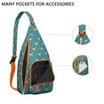 thumbnail image 2 of Forest Fox Print Sling Backpack - Night Sky & Tree Design Crossbody Bag, Fashionable Water-Resistant Pack for Students & Travelers, 2 of 4