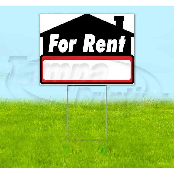 For Rent (18" x 24") Yard Sign, Includes Metal Step Stake