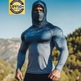 thumbnail image 1 of Viluyesy Men's UPF 50+ Sun Shirt, Lightweight Breathable Quick-Drying UV Protection Rash Guard Tops for Outdoor Hiking D Blue M, 1 of 7