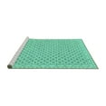 thumbnail image 2 of Ahgly Company Machine Washable Indoor Square Oriental Turquoise Blue Modern Area Rugs, 5' Square, 2 of 4