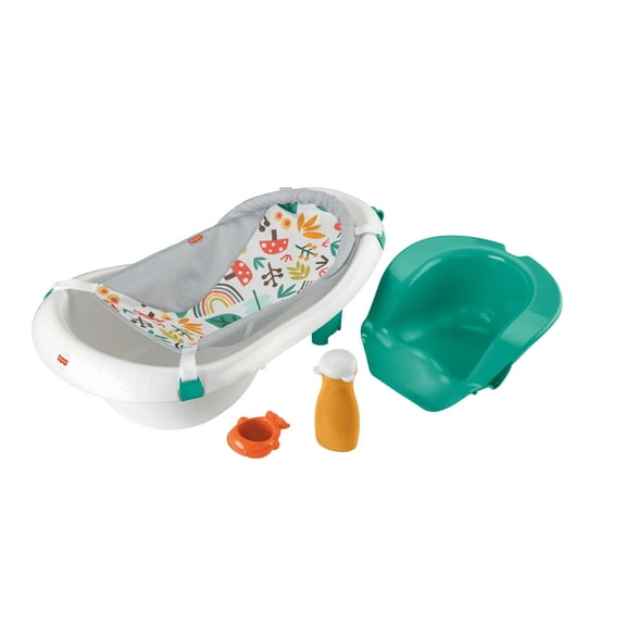 Fisher-Price 4-in-1 Sling ‘N Seat Tub Baby to Toddler, Rigid Baby Bathtubs, Whimsical Forest
