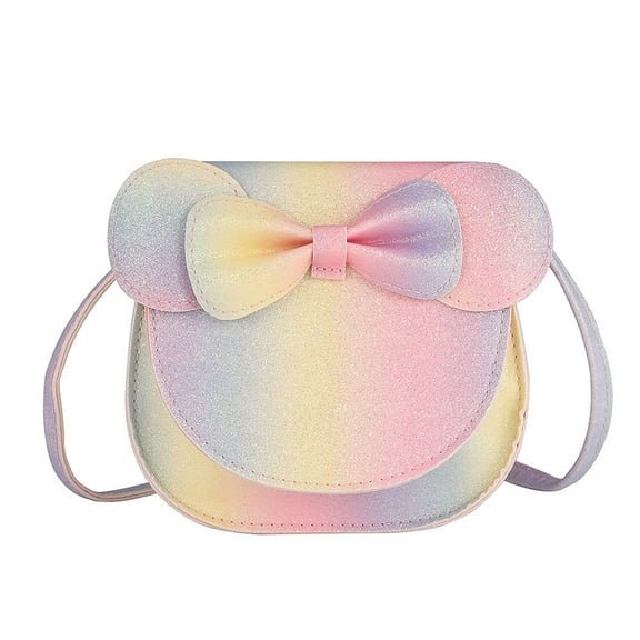 Little Girls Handbag Kids Mini Shoulder Bag with Bow Knot, Cute Animal Ear Princess Crossbody Purse for Kids Toddler Preschoolers
