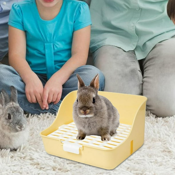 Rabbit Litter Box Portable Potty Trainer Corner for Ferrets Bunny Guinea Pig Yellow Walmart.ca