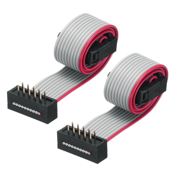 IDC Wire Flat Ribbon Cable FC/FD Connector A-type 10Pins 2.54mm Pitch 0.2m Long, 2pcs