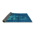 thumbnail image 2 of Ahgly Company Indoor Round Oriental Turquoise Blue Industrial Area Rugs, 4' Round, 2 of 4