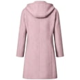thumbnail image 5 of Caywon Women's Hooded Button Front Coat, Long Sleeve Casual Outerwear Jacket with Pockets, Relaxed Fit Everyday Fall Layering Coat, 5 of 6