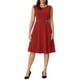 thumbnail image 1 of Vestidos sin mangas elegantes para mujer Inspire Chic, vestido de oficina de corte A con cuello redondo, M rojo, 1 of 4