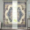 thumbnail image 2 of Western Flower, Sheer Curtains 84 Inches Long 2 Panels Set, Window Sheer Curtains for Living Room/Bedroom, Rustic Tribal Ethnic Boho Farmhouse Light Filtering Rod Pocket Curtain 52'' x 84'' x 2, 2 of 7
