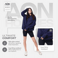 thumbnail image 4 of Aon Apparel's Navy Blue Hoodie For Women - Higher Organic Cotton Navy Hoodie Women - Dark Blue Hoodie Women Sweatshirt - Soft Navy Hoodie - Comfortable Navy Blue Hoodie Women Love (Navy, 2XL), 4 of 9