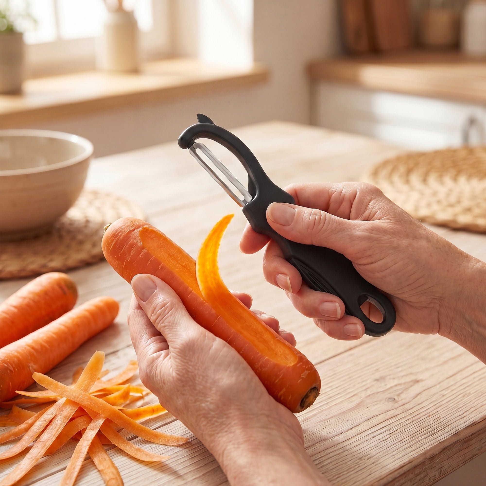 Unique Bargains Stainless Steel Lightweight Peeler with Hangable Hole Black-1 7.1 x 1.2"