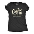 thumbnail image 1 of Womens Coffee Makes Me Feel Less Murdery T shirt Funny Sarcastic Caffeine (Heather Black) - M, 1 of 3