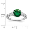 thumbnail image 3 of White Sterling Silver Ring Band Fashion Cubic Zirconia CZ Clear Green, 3 of 3