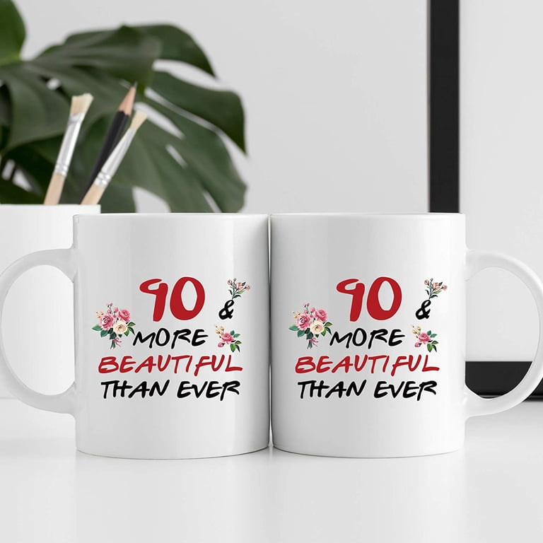 Vivulla68 90 Fabulous Birthday Mug, 90th Birthday Gifts For Women, 90 Year Old
