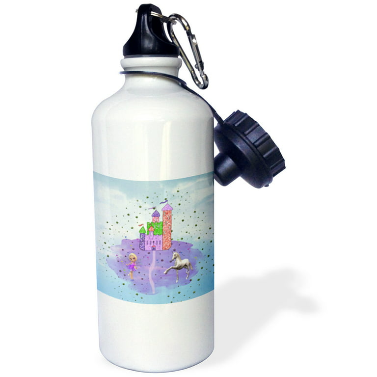 Unicorn Glitter Water Bottle with Straw