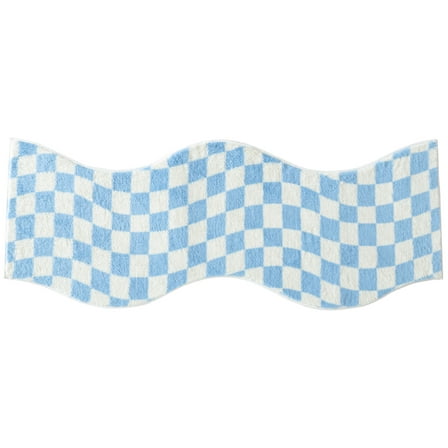 Urban Shop 18" x 55" Wavy Blue Indoor Accent Rug - Modern Decor