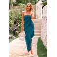 thumbnail image 3 of Vestido PRETTYGARDEN sin tirantes con volantes asimétricos azul lago M, 3 of 8