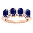 thumbnail image 2 of Star K� Genuine Sapphire Oval 5x3 4 Four Stone Band Ring, 2 of 9