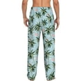 thumbnail image 3 of Uemuo Flamingos And Palms Pattern Men's Wide Leg Palazzo Lounge Pants with Pockets Light Weight Loose Comfy Casual Pajama Pants-Large, 3 of 9