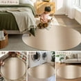 thumbnail image 6 of Khaki Ombre 8ft Round Rug, Farmhouse Beige Gradient Modern Art Non-Skid Rubber Backing Large Area Rugs - Living Room Bedroom Home Office, Indoor Floor Mat Carpets Washable Rug, 6 of 9