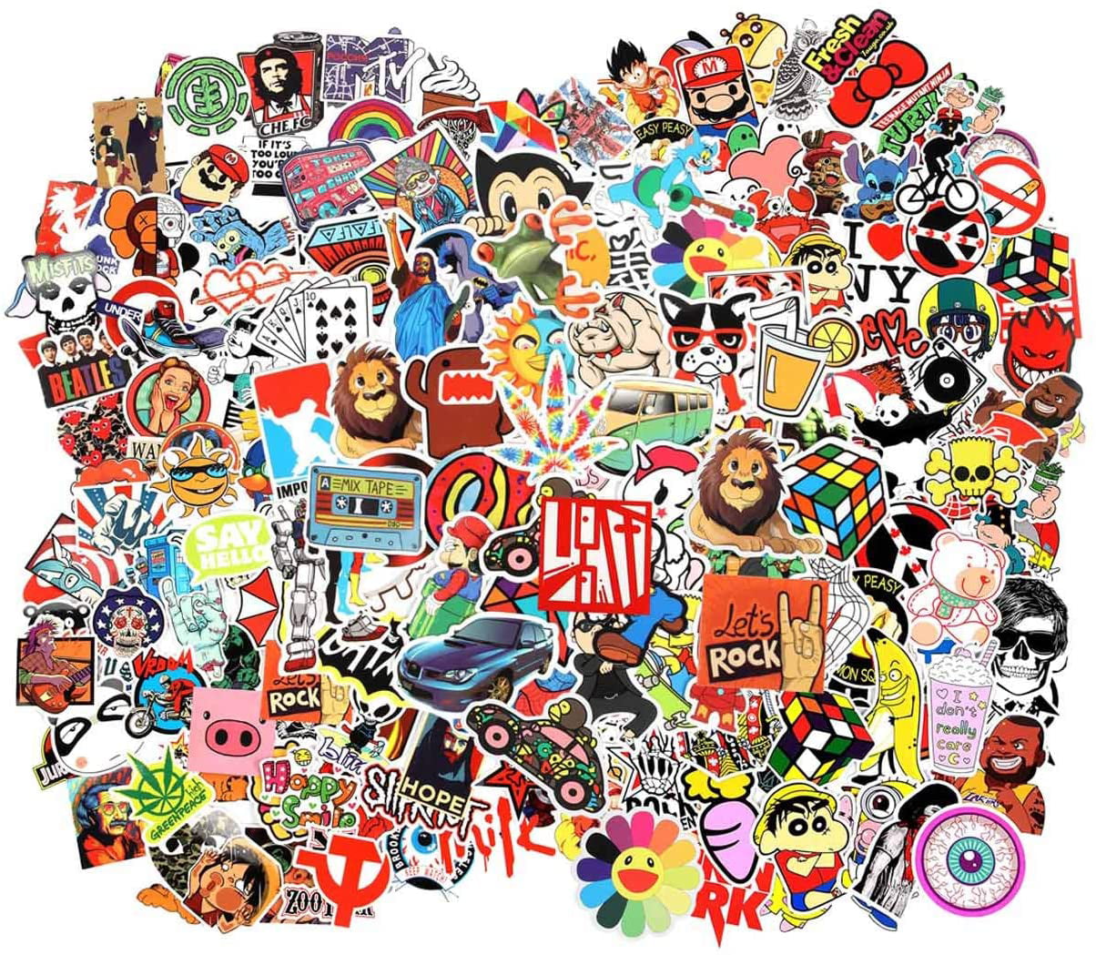 Waterproof Graffiti Stickers,Notebook Computer Decal Stickers,Luggage,Cars,Motorcycles,Bicycles Vinyl Stickers,Skateboard Stickers PVC Random 50 pcs 