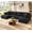 Black-2, variant on Vinform 132" U-Shaped Modular Sectional Cloud Sofa with 2 Cup Holders for Living Room, Chenille, Black