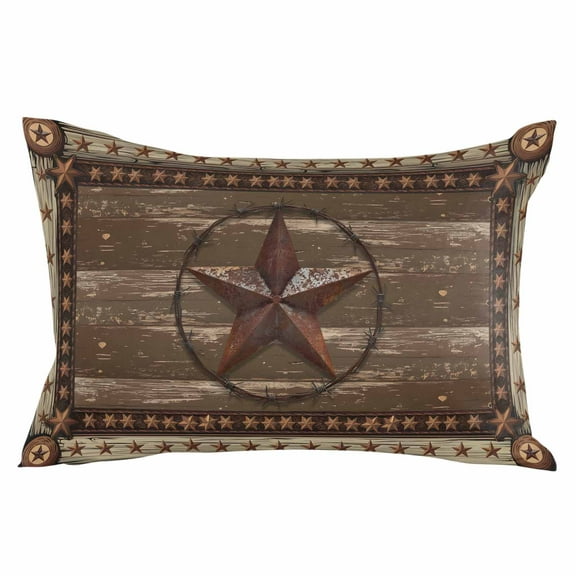 Texas Star Brown Throw Pillow Cover 12 x 20 Inch Decorative Pillow Cover Farmhouse Vintage Wood Grain Lumbar Pillowcase Seasonal Rectangle Cushion Case for Couch Sofa Bed Living Room
