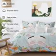 thumbnail image 3 of King 4 Piece Bedding Set Easter Rabbit Colorful Egg Soft Breathable Duvet Cover and Pillowcase, Pastoral Flower Teal Wood Board Duvet Cover Set Bed Sheets for Bedroom Dormitory Guest Room, 3 of 9