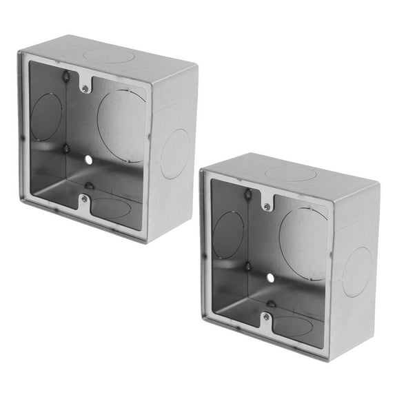 Raindrops 2pcs 86 Type Stainless Steel Surface Mount Electrical Box Fireproof Junction Box For Wall Switch And Socket Panel For Office And Home Decor