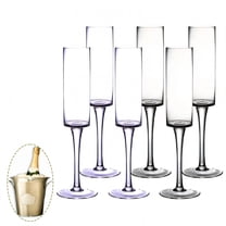 ACDANC 6Pcs Champagne Flutes Plastic 5.5 oz Reusable Multiple Times Champagne Flutes Plastic Tumblers for Parties Wedding Decoration Friend Gathering Mix3