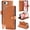 Brown, variant on for iPhone 16e/17e Wallet Case, PU Leather Full Body Protective Cover, 6 Card Slots + 1 Inner Side Cash Pocket + 1 Outside Cash Pocket + 1 Zipper Pocket Stand Shoulder Wrist Strap, Purple