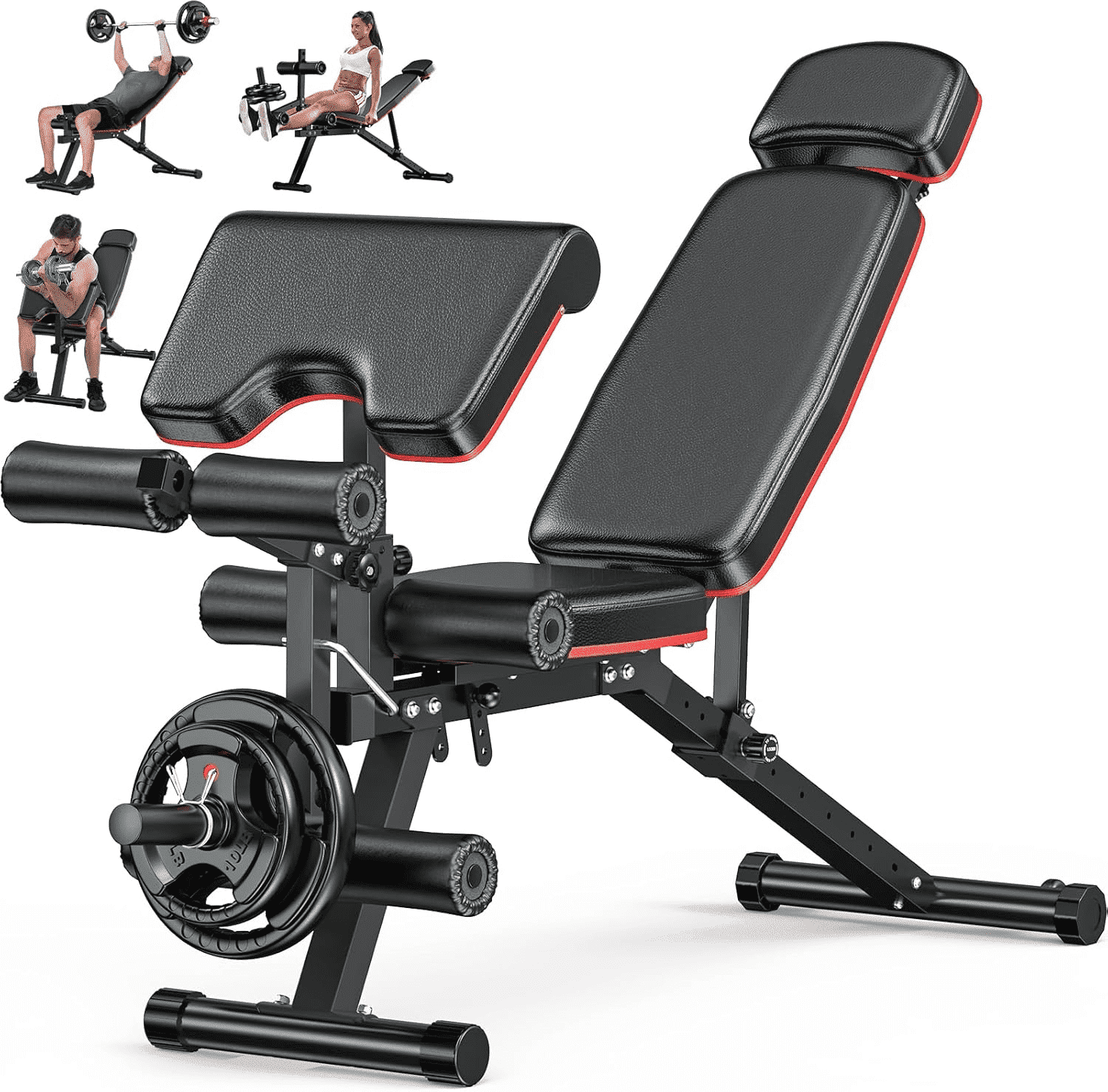 CAP Deluxe Adjustable Utility Weight Bench with Preacher Curl and
