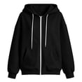 thumbnail image 6 of Women's Zip Up Hoodies Casual Long Sleeve Sweatshirts Fall Track Jackets Long Sleeve Solid Color Jacket, Zipper Jackets with Pockets, Loose Fit Sweatshirt, Fall Hoodie for Ladies, Fashion Clothes, 6 of 7