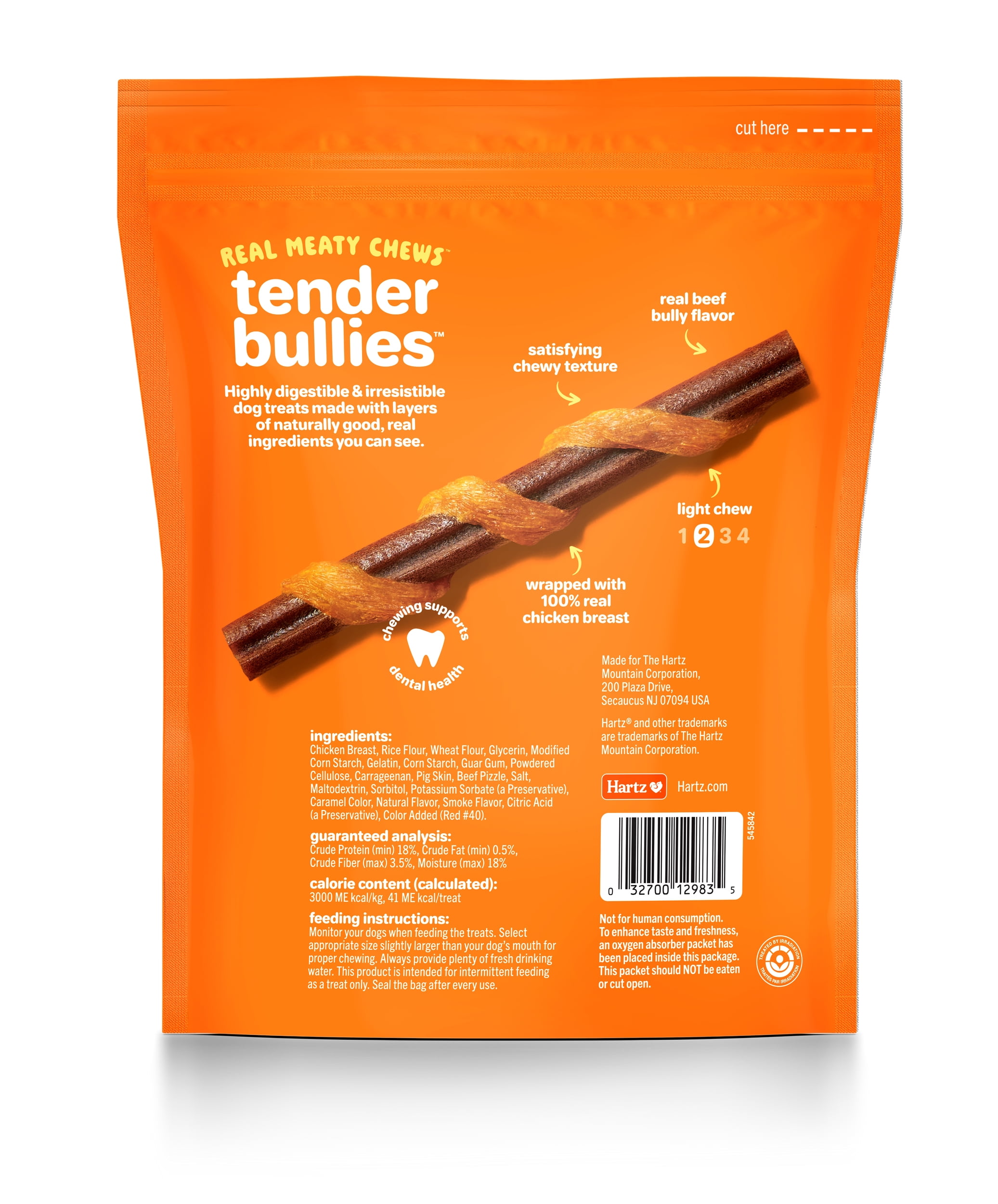 Hartz Oinkies Chickentastic Tender Bullies Dog Treats with Real Chicken, 9.5 oz (20 Count)