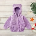 thumbnail image 4 of jsaierl Toddler Baby Girl Boy Hoodie Coat Cardigan Faux Fur Teddy Warm Fall Winter Plush Jacket Long Sleeve Outerwear, 4 of 6