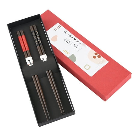 

2pair/ Set Washable Durable Wooden Chopstick Household Hotel Wedding Gift(Fish)