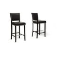 thumbnail image 2 of Baxton Studio Aries Black Modern Bar Stool with Nail Head Trim (Set of 2), 2 of 5