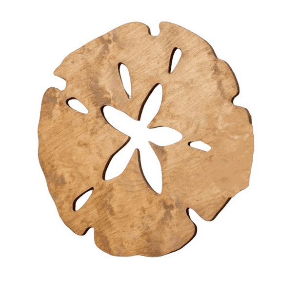 Wall Decor Sand Dollar Wood Round Art Outdoor Beach Hanging Decoration,Brown S