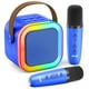 thumbnail image 1 of Máquina de karaoke Peski portátil Bluetooth con 2 micrófonos inalámbricos, 1 of 9