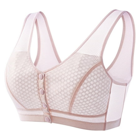 Gnurob Women Racerback Sports Bra Wireless Padded Bralette Plus Size Full Support Underwear Non Underwire Seamless Bras Lightly Breathable Bralettes Clearance Saving Pink 100B