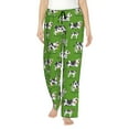 thumbnail image 2 of Picia Cows With Calfs Green Womens Soft Woven Cotton Elastic Waistband Sleep Pajama Pant Lounge Sleep Pant With Pockets And Drawstring-Large, 2 of 9