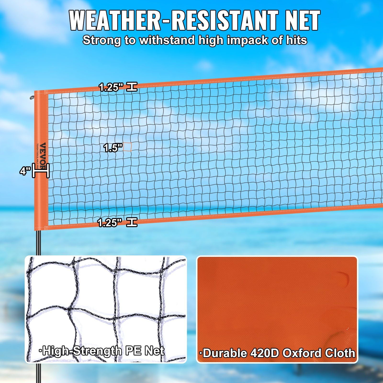4 Way Volleyball Net Adjustable Height Badminton Net Set for Backyard Beach Lawn Outdoor Portable Volleyball Net with Carrying Bag 4 Square Quick Assemble Game Set for Kids and Adults