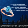 thumbnail image 2 of Gem Stone King 18K Rose Gold Plated Silver Swiss Blue Topaz and White Topaz Engagement Ring for Women | 2.91 Cttw | Oval 9X7MM | Gemstone November Birthstone | Size 9, 2 of 6