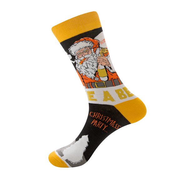 1‑Pair Crew Socks for women Cotton Cushioned Holiday-Pattern Leisure Sports Socks Running Socks Multicolor