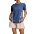 thumbnail image 2 of Uootdi Women's Workout Tops Short Sleeve Mesh Panel Breathable Tops Training Soft Lightweight Gym Tops Gift, 2 of 5