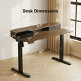 thumbnail image 6 of CHITOOMA Office Desk with Storage, 48″ x 24″ Electric Height Adjustable Sit Stand Standing Desk with Drawers Shelf, Walnut, 6 of 6