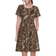 thumbnail image 1 of Fotbe Coffee pots Vestido Largo de Moda para Mujer, Vestido Tipo Camiseta con Manga Corta y Estilo Casual a Rayas y Bloques de Color, 1 of 6